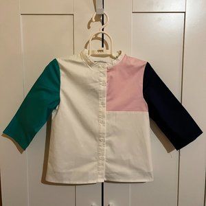Meme Colour Block Button Down Shirt  NWT